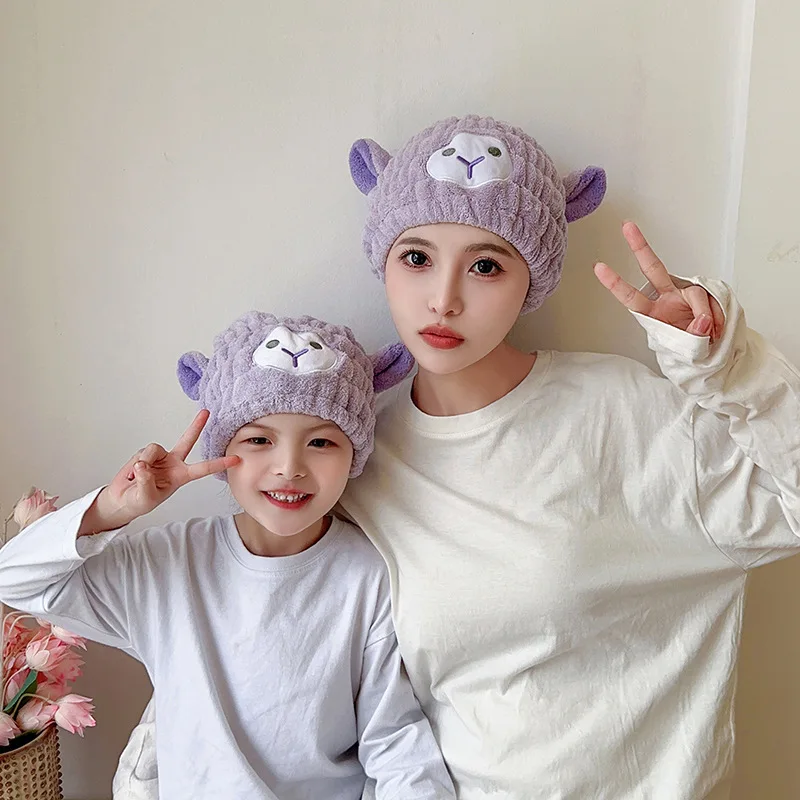 Bath Wrap Hat Cute Bear Kids Shower Cap Lady Towel Cap For Women And Girls Children