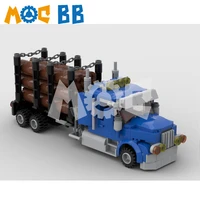 moc small log truck toy compatible with le educational toys boys girls holiday gifts