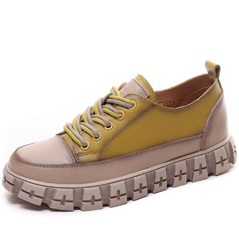 

ZXRYXGS High Quality Full Genuine Leather Sneakers Flat Platform Shoes 2022 New Spring Women Sneakers Fashion Casual Shoes Tide