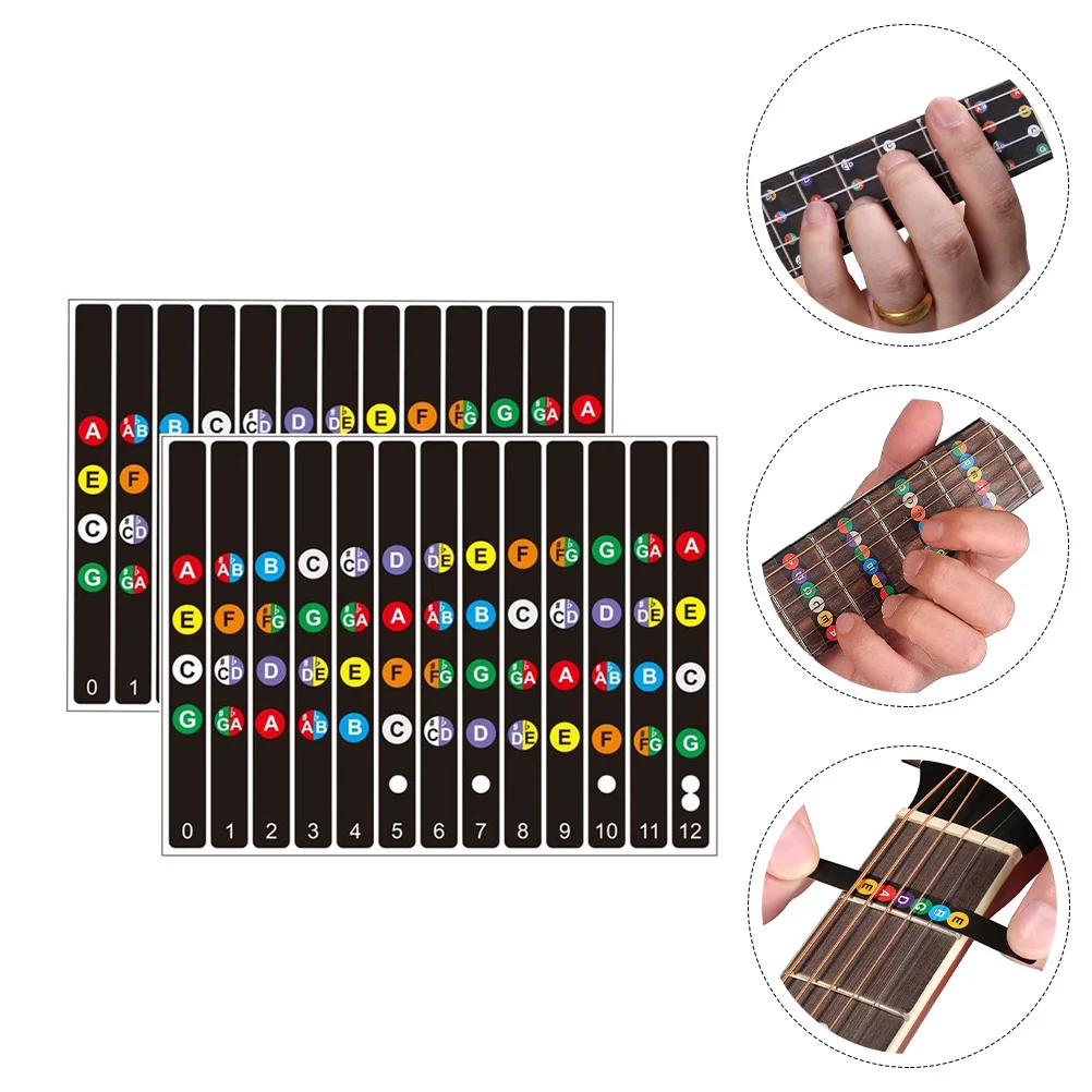 

2sets Practical Ukulele Supplies Ukulele Note Stickers Sound Name Stickers