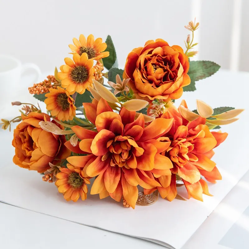 Искусственные цветы шелковая искусственная Маргаритка Рождественский садовый