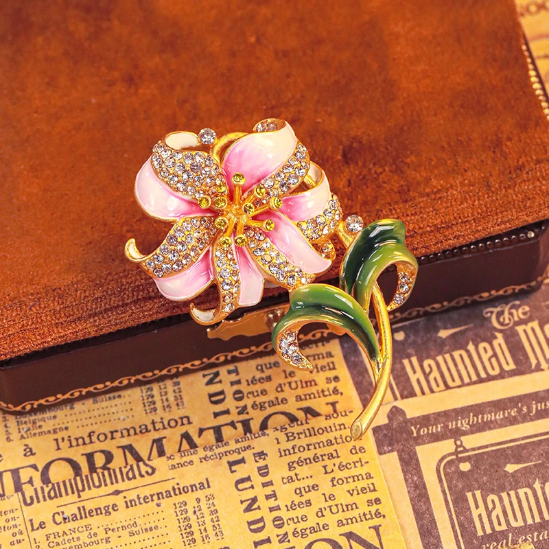 Модные эмалированные броши в Корейском стиле с цветами для женщин роскошный