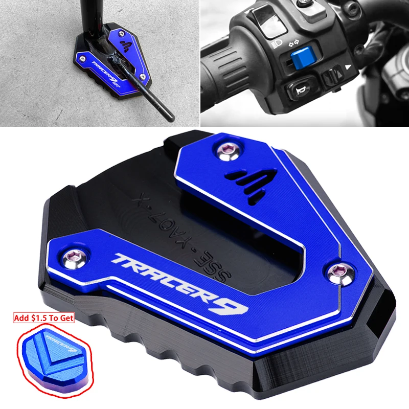 

Tracer9 For Yamaha TRACER9 TRACER 9 2021-2023 Motorcycle Foot Side Stand Enlarged Pad Kickstand Plate Turn Signal Switch Keycap