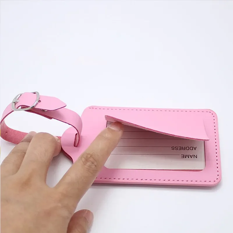 Letter Straps Travel Identifier PU Leather Checked Boarding Portable Label ID Fashion Address Baggage Luggage Tag