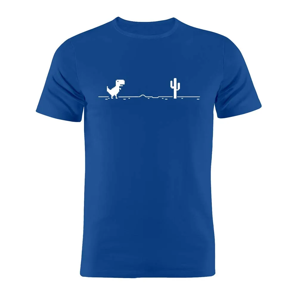 

100% Cotton Unisex T Shirt Chrome Dinosaur Game Funny Artwork Tee