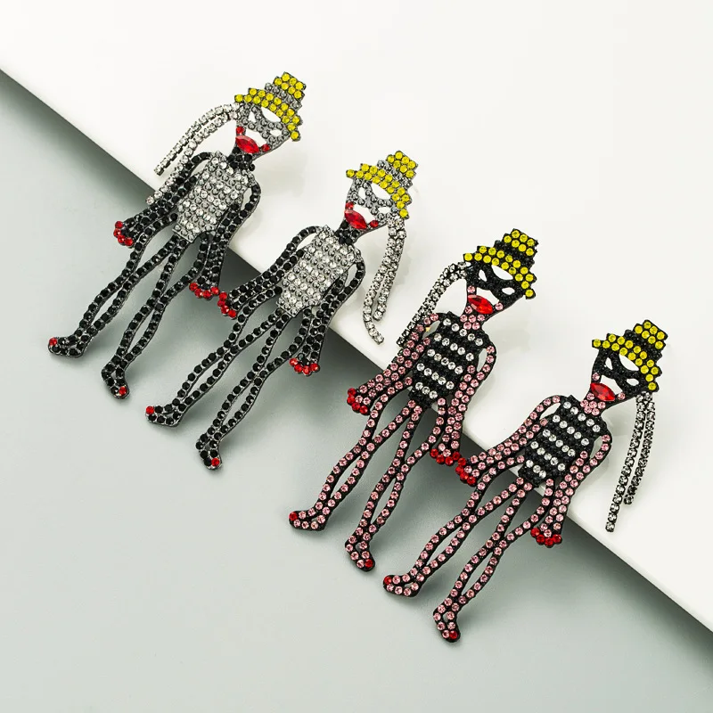 

Европейские и американские осенние и зимние новые персонализированные креативные серьги из сплава с бриллиантами для девочек модные тренд...