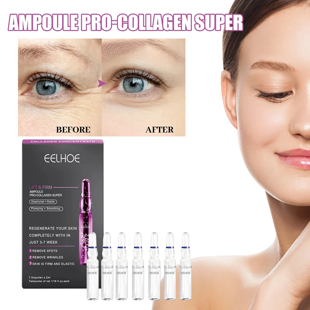 

7pcs/Box Collagen Ceramide Lifting Ampoule Serum Ampoule Serum Concentrates Anti-Wrinkle Moisturizing Serum Skin Care
