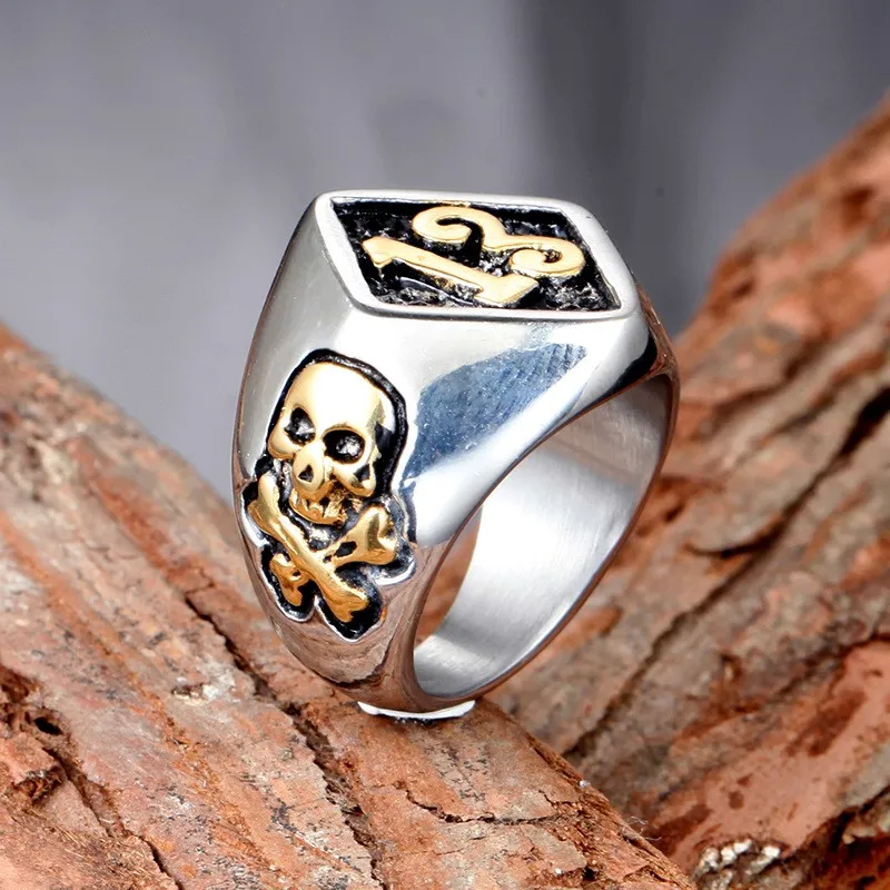 

# 1-13 Ghost Skull 316L Titanium Steel Band Party Cool Skull Stainless Steel Ring