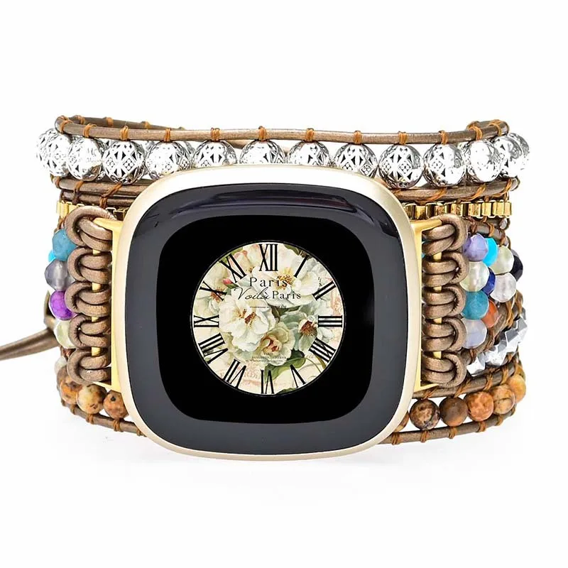 Natural Gemstone Bohemian Strap For Fitbit Versa 1 2 3 Band Watchband Wristband Bracelet For Fitbit Sense Versa Lite Strap
