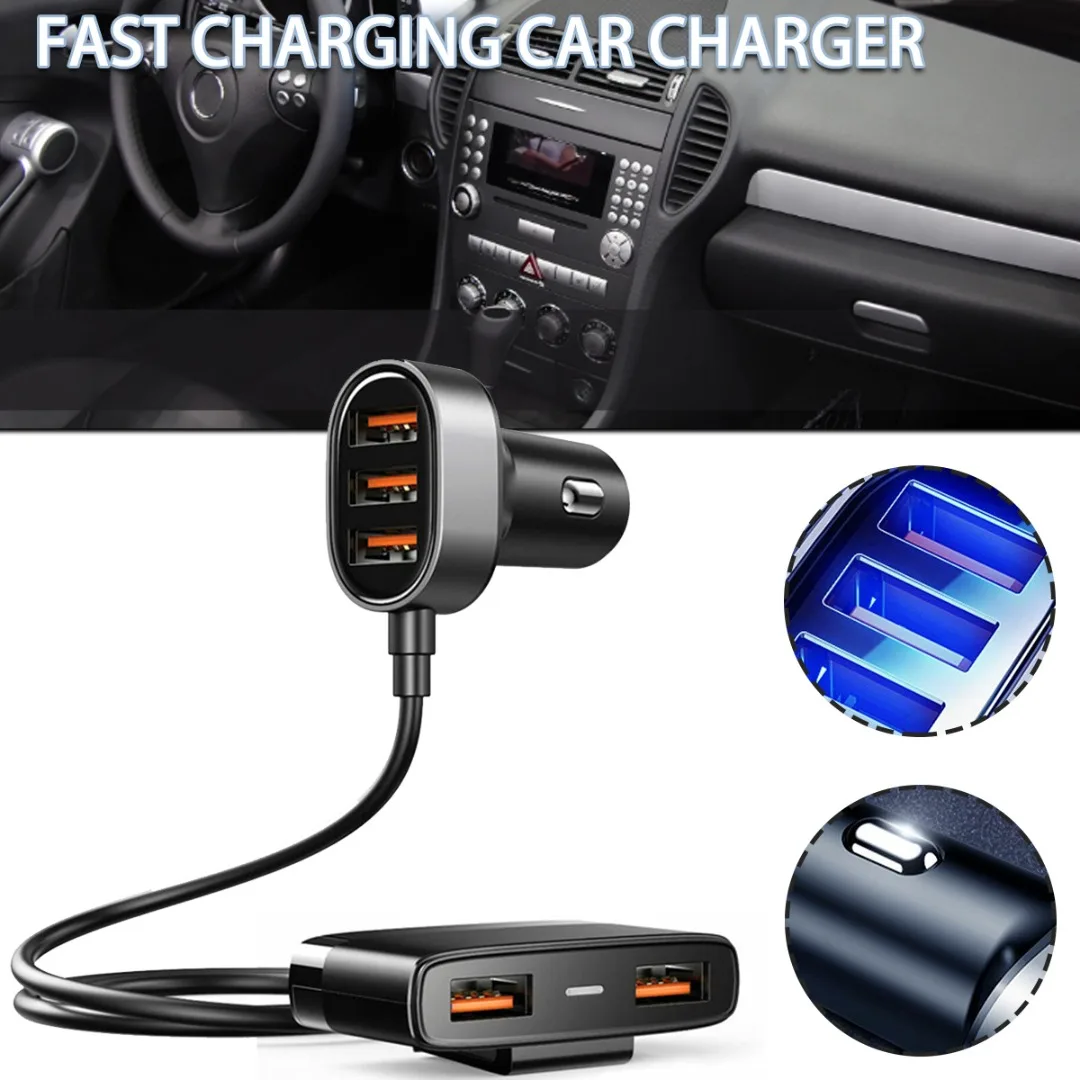 

Многофункциональный автомобильный адаптер для быстрой зарядки, 5 USB-портов