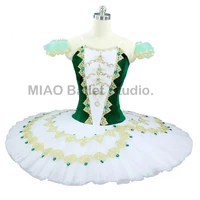 esmeralda green white costume for the nutcracker adult professional ballet pancake tutu costume classical tutus performance 007
