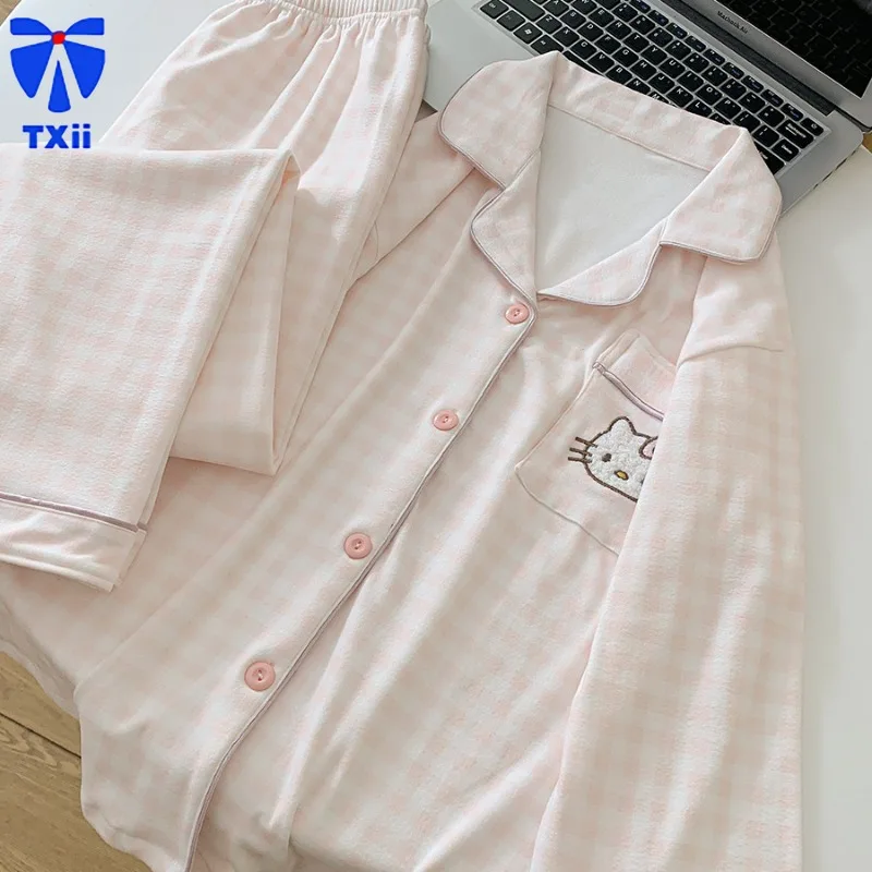 TXii немецкие бархатные пижамы женские осенне-зимние утолщенные милые клетчатые