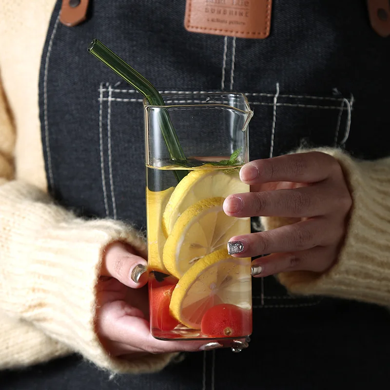 

Квадратная термостойкая взрывобезопасная стеклянная чашка для воды креативная домашняя чашка для молока для завтрака чашка для сока для с...