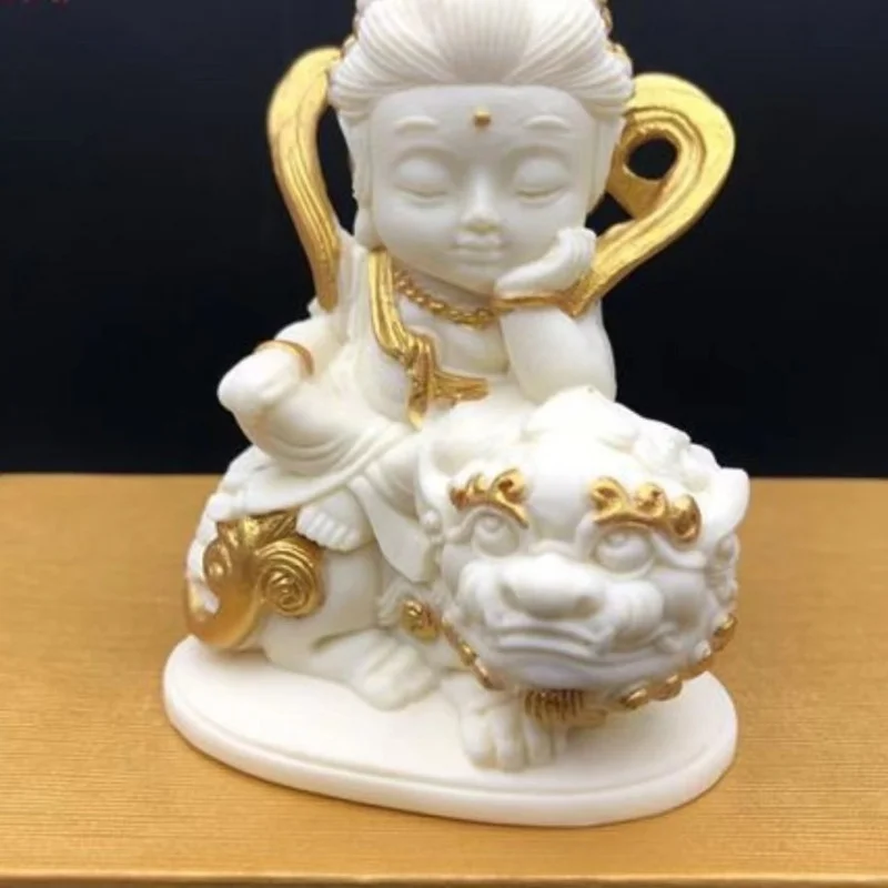 Резьба по ореху цвета слоновой костиQВерсия Puxian Bodhisattva Manshu Украшение автомобиля