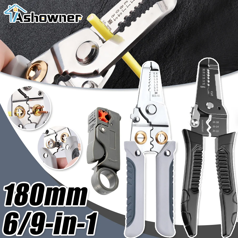 

Wire Stripper Pliers Electrician Wire Cutters Electric Cable Peeling Multifunctional Wire Winding for Wire Stripping Hand Tools