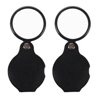 2pcs mini pocket 5x 45mm folding jewelry magnifier magnifying eye glass loupe lens black