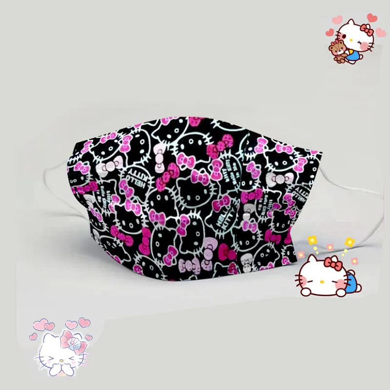 

Маска одноразовая 3-слойная с принтом аниме «Hellowkitty», 50 шт.