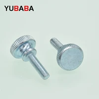 502010pcs m3 m4 m5 m6 carbon steel knurled thumb screws with collar round head with knurling manual adjustment screws bolt
