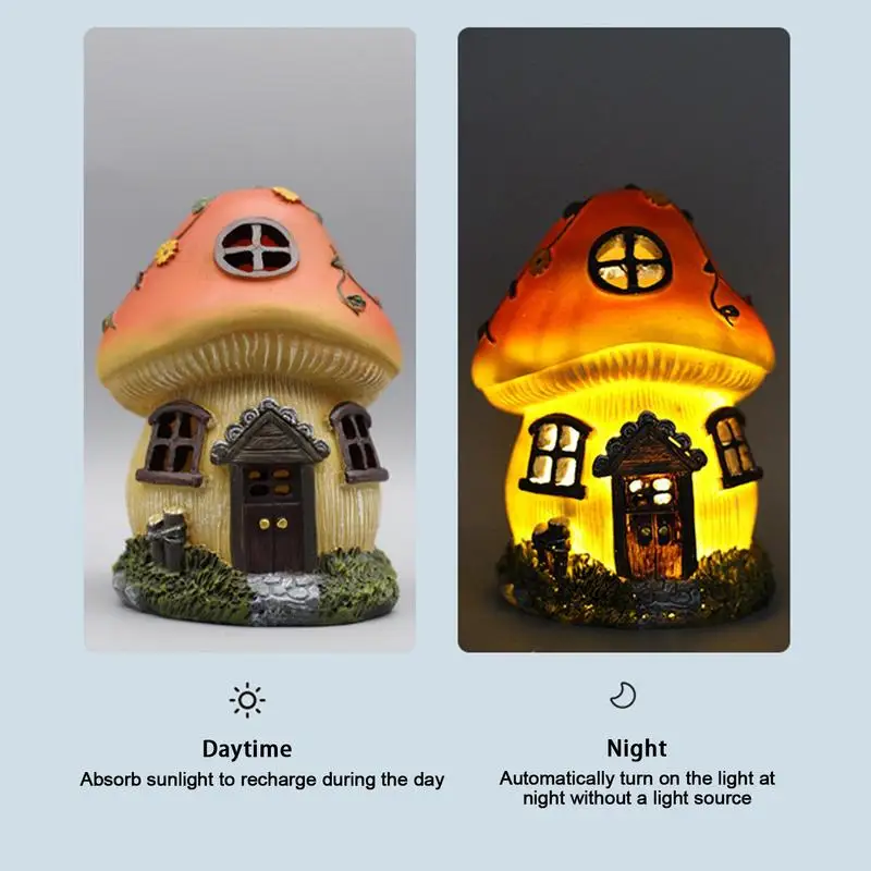 Лампа с солнечной батареей светильник в виде грибов для наружного освещения