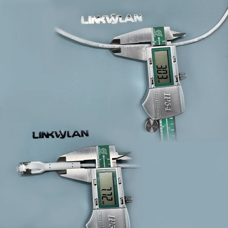 Linkwylan Тонкий гибкий медный сетевой патч-кабель Cat.6A F/UTP RJ45 30AWG ПВХ белый
