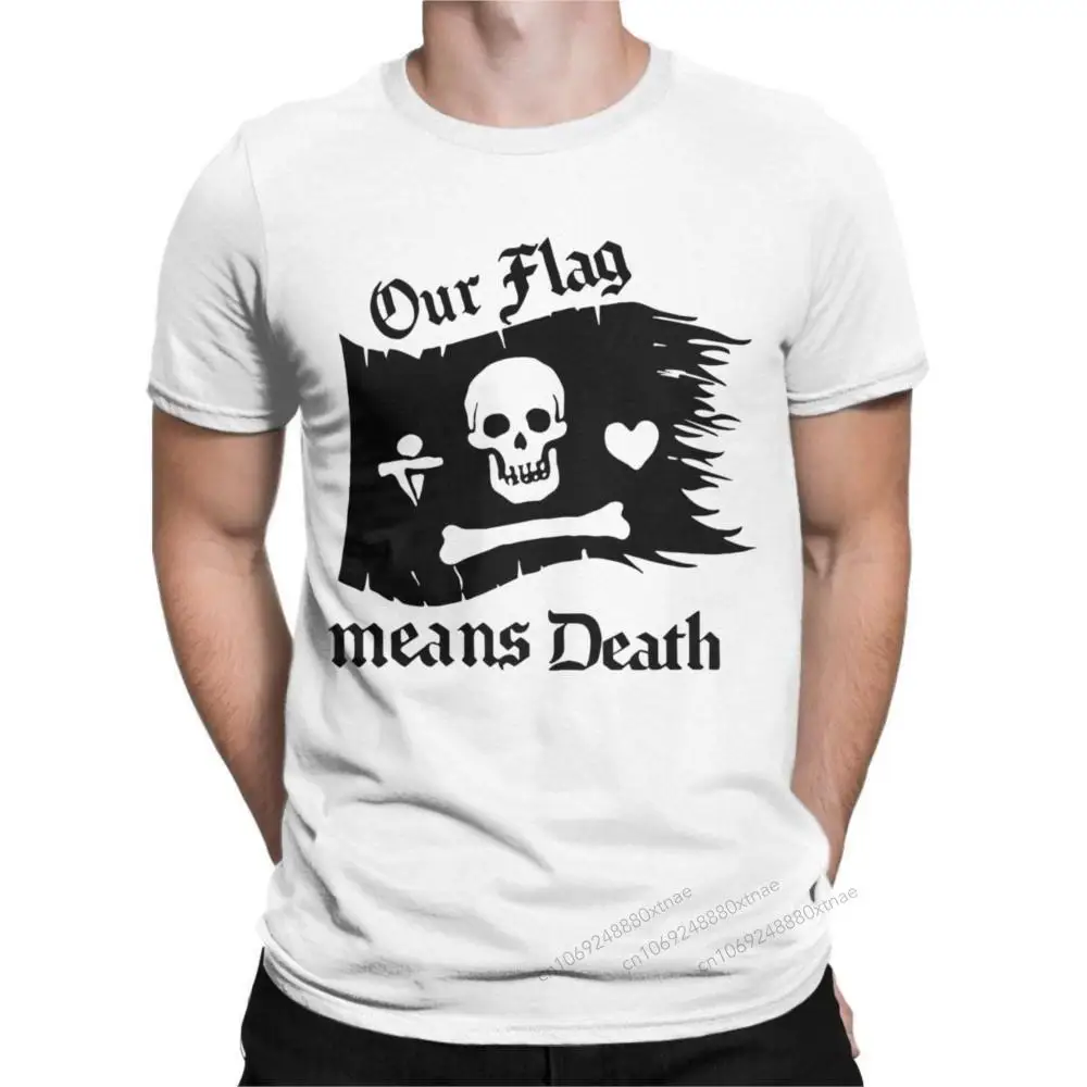 

Our Flag Means Death T-Shirts for Men Cool 100% Cotton Tee Shirt Crewneck Short Sleeve T Shirts Summer Tops
