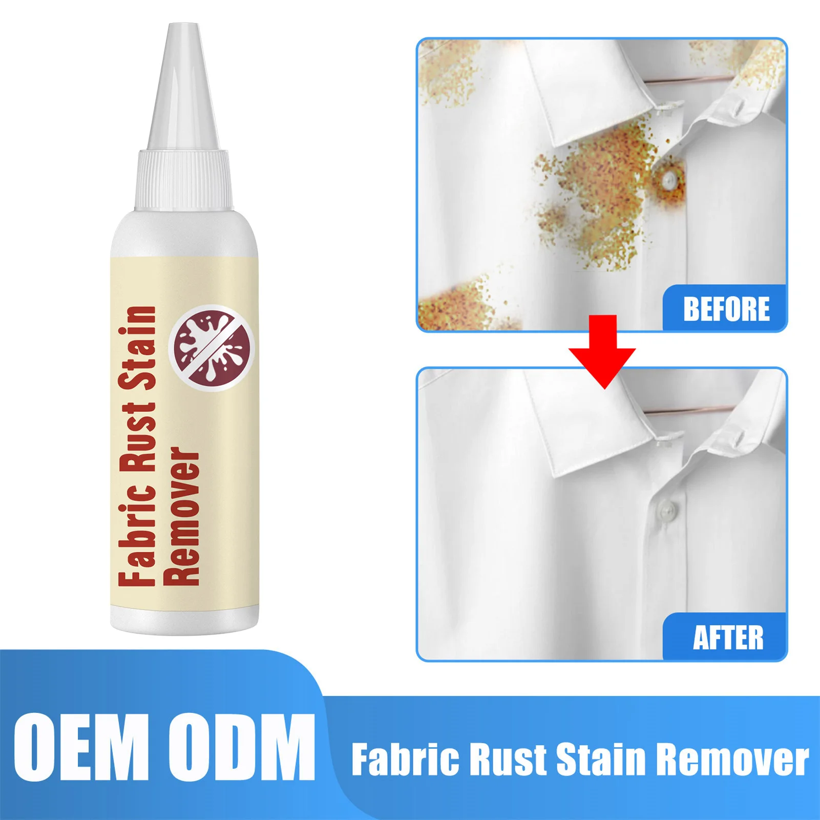 

100ml Fabric Rust Stain Remover Clothing Cleansing Agent Tools Multi-purpose Clothes Cleaner Drop Keep Clothes Shoes Clean