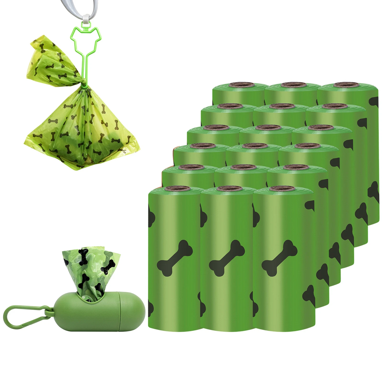 

15Roll Pet Dog Poop Bags Dispenser Collector Garbage Bag Puppy Cat Pooper Scooper Bag Small Rolls Outdoor Clean Pets Supplies