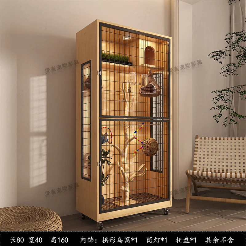 Клетка для птиц клетка попугая кожа тигра Xuanfeng myna большая очень роскошная вилла