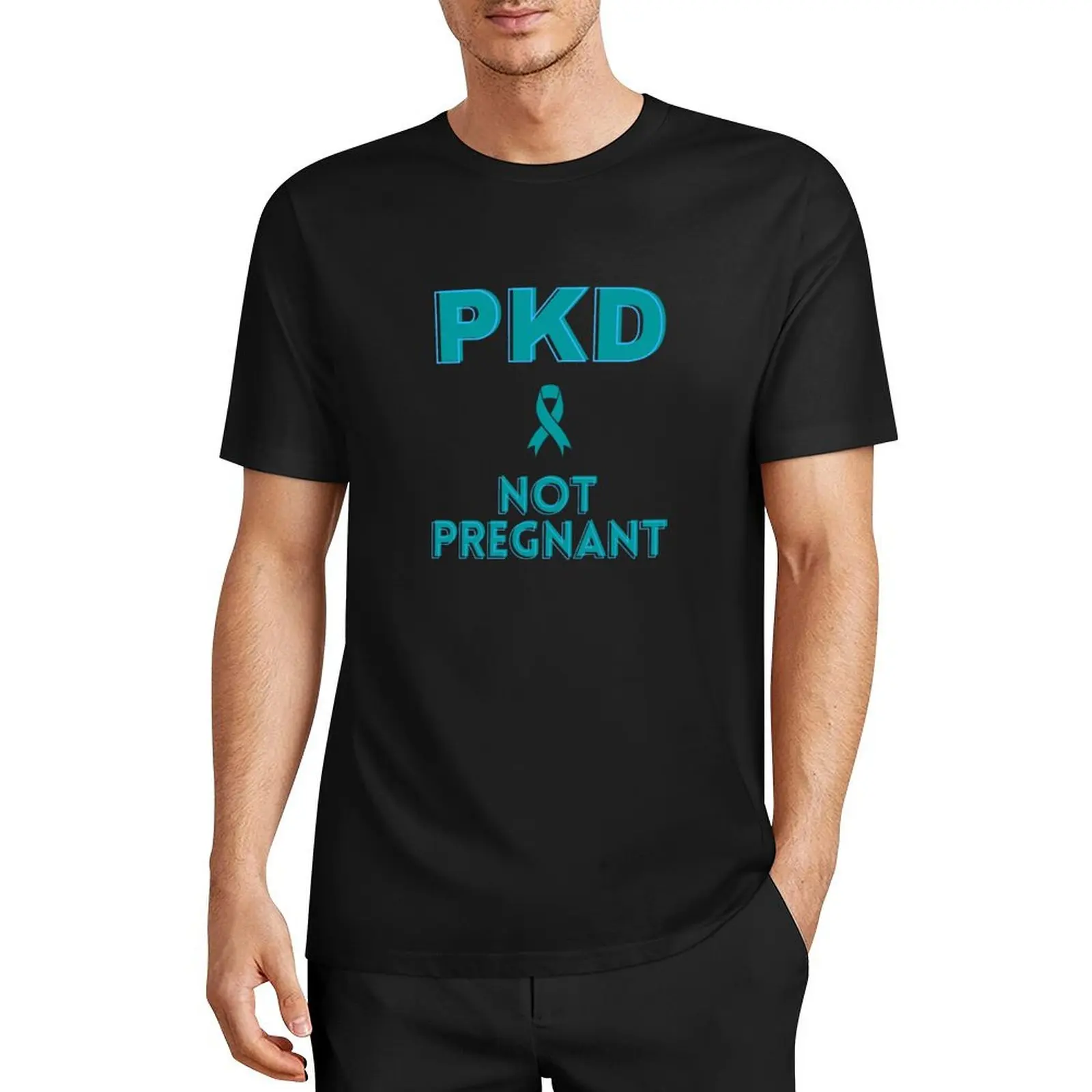 Фото Полицистическая болезни почек PKD, а не беременная, текстовый дизайн, футболка с таможенным дизайном, ваша собственная милая одежда, мужская футболка с графикой №4