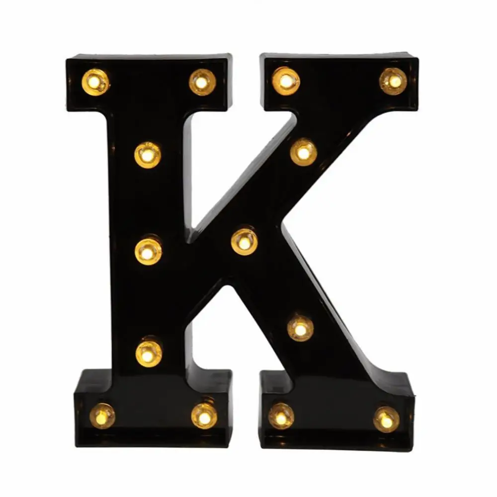 Black Light Up LED Letter Marquee Sign Lights for Wedding Birthday Party Christmas Night Light Lamp Home Bar Decoration
