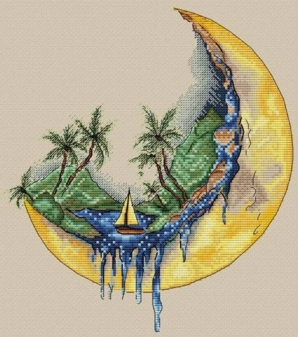 

14/16/18/27/28 высококачественный красивый Счетный Набор для вышивки крестом пейзаж на Луне 33-35