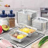 50pcs square tin box cooking heating storing non stick baking tray oven baking tin foil tray air fryer paper