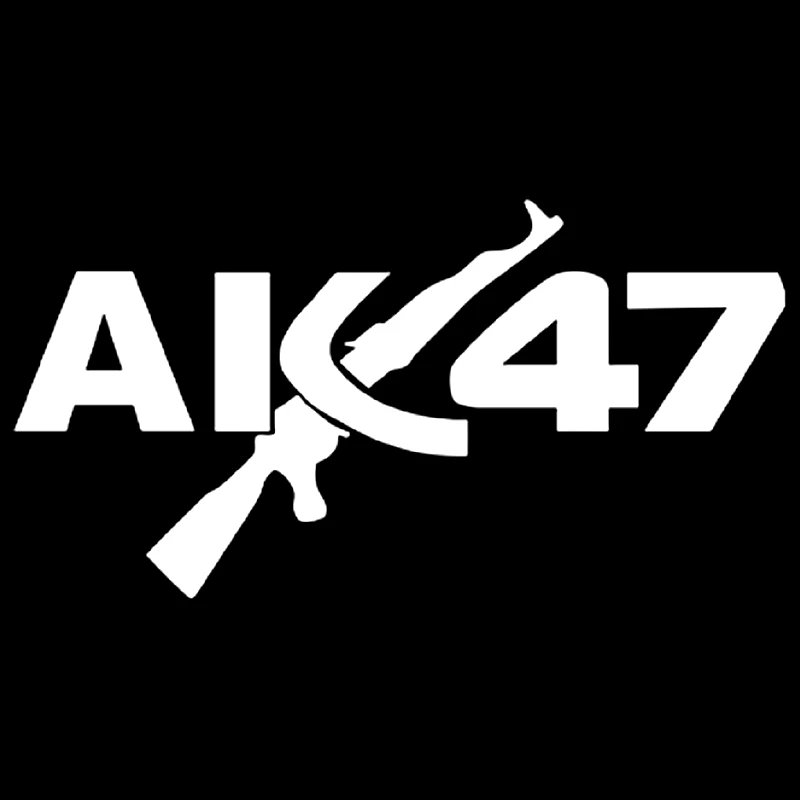 

АК 47 забавная Автомобильная наклейка и наклейка белая/Черная Виниловая Автомобильная наклейка на бампер заднее окно ноутбук