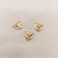 14k gold plated micro inlaid zircon heart pendant jewelry accessory material