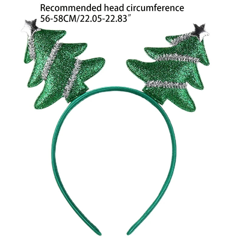 

Cartoon Christmas Tree Shape Hair Hoop Cute Washing Face Hair Holder Christmas Party Costume Headwear for Children