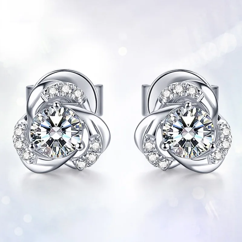 

New Dainty Lovely Stud Earrings for Women Silver Color Crystal Cubic Zirconia Simple Stylish Ear Piercing Trendy Jewelry 2021