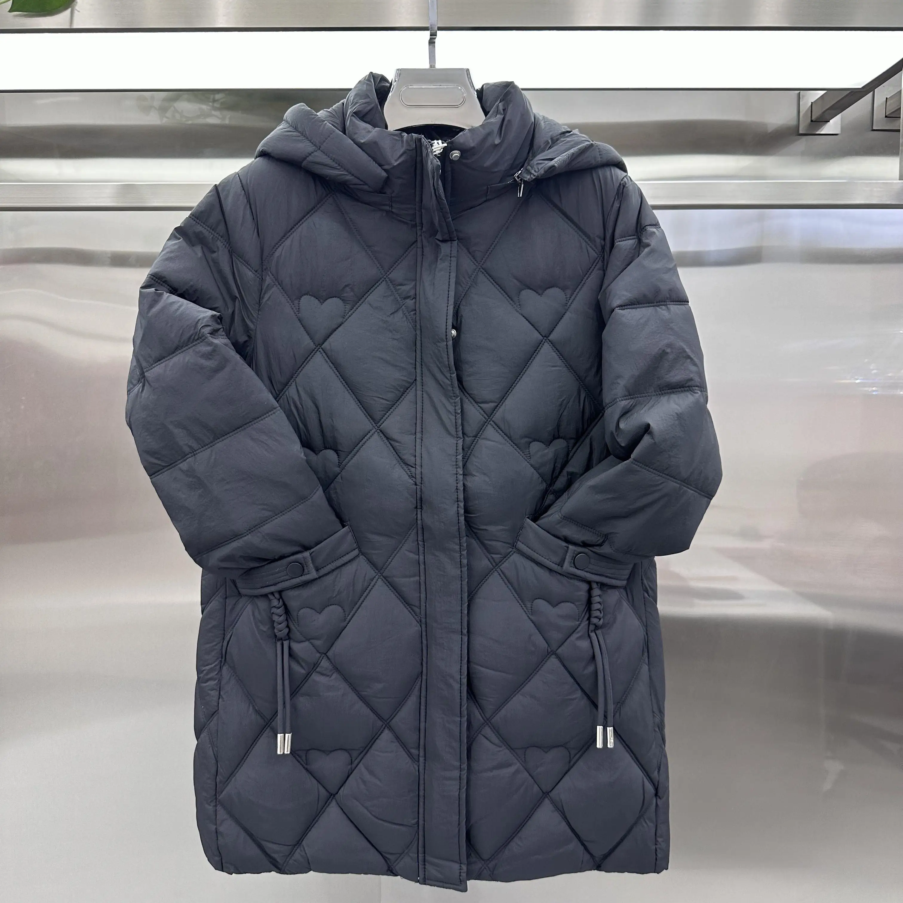 B3 Counter Genuine Goods Новая женская зимняя одежда с капюшоном средней длины облегающее