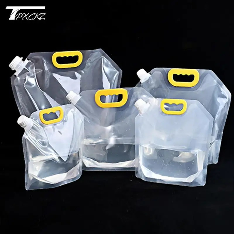1/1.5/2.5/5L Clear Drinking Bags Reusable Beer Heavy Duty Drinks Drinks Flasks Liquor Bag Plastic Liquor Spout Bags 1PC