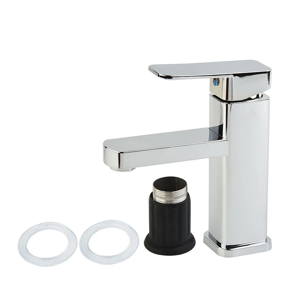 

Bathroom Basin Sink Faucets Monobloc Basin Tap Mixer Square Kitchen Bath Modern Single Filler Sink Tap Waterfall Faucet