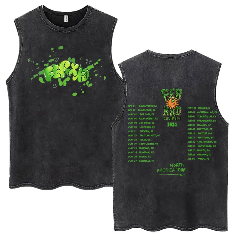 Винтажные моющиеся майки Singer Karol G и Feid Ferxxo футболки для мужчин женщин модная