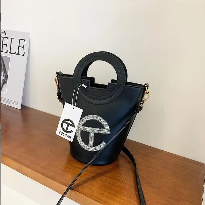 

2023 Telfars Tote Bag women High Quality shoulder bag one shoulder handbag large capacity shoulder with drill Bucket bag A9