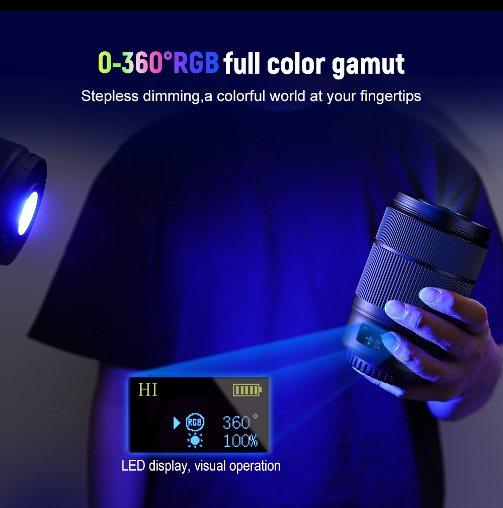 Фото LUXCEO L60 RGB/двухцветный заполняющий светильник прямой трансляции, мини-портативный светильник для фотосъемки №3