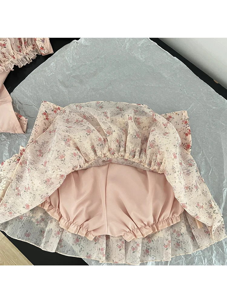 Женский пляжный комплект из 2 предметов с юбкой и коротким рукавом