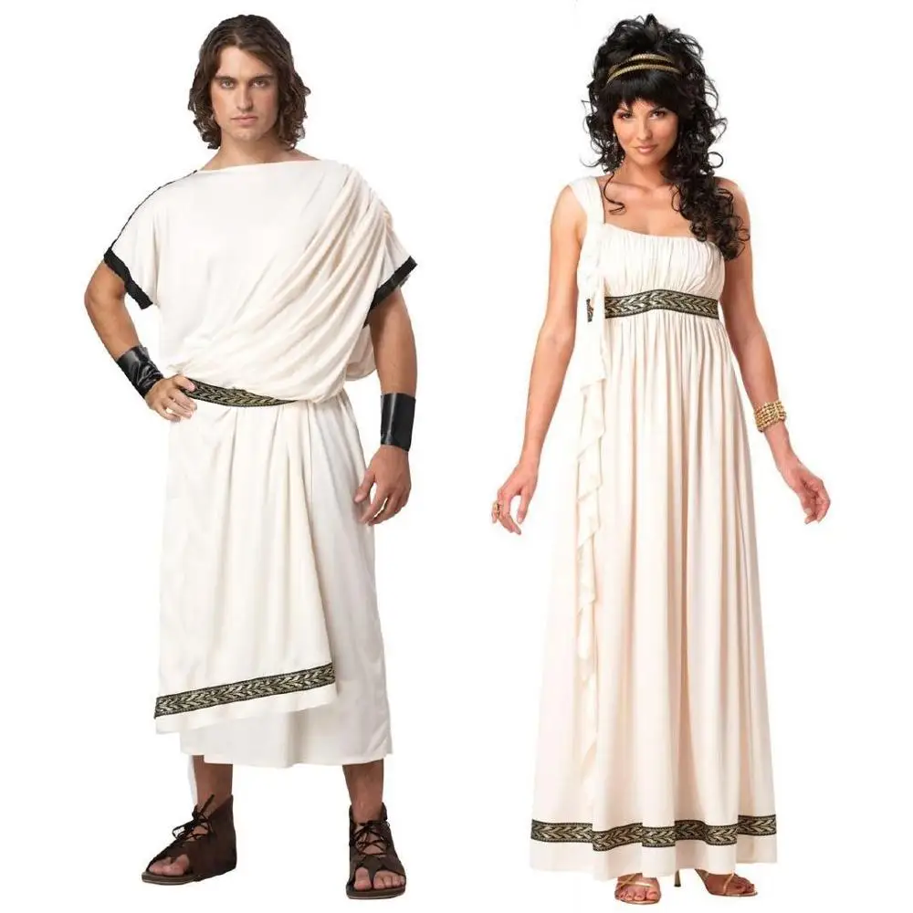 

Ancient Greek Mythology Olympus Zeus Hera Fancy Dress Toga God Goddess Cosplay Halloween Prince Princess Carnival Party Costume