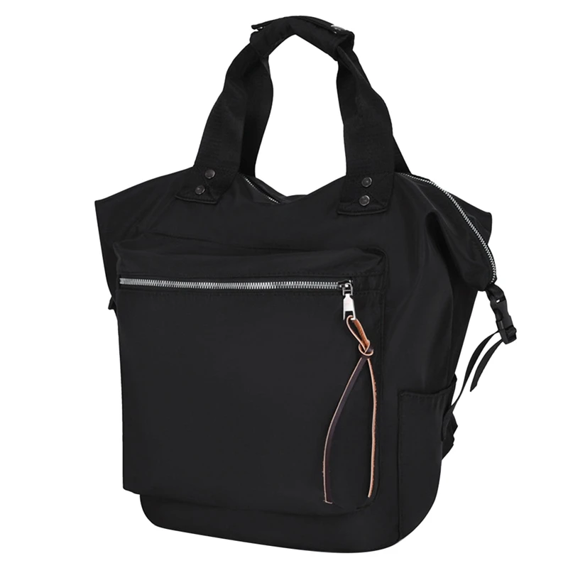 

Nylon Waterproof Backpack Female Large-Capacity School Bag Casual Solid Color Travel Laptop School Bag