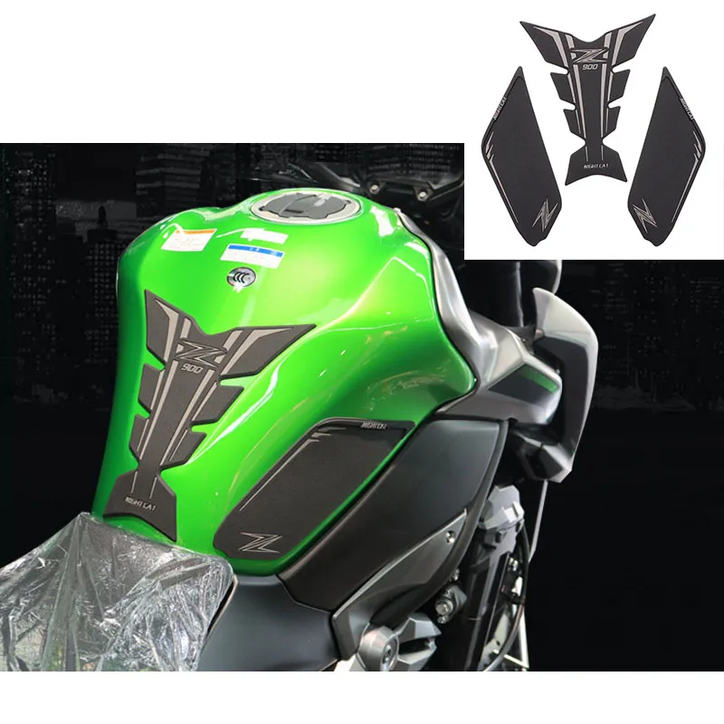 

High Quality Motorcycle Protective Sticker Oil Tank Cover Rubber Motorbike Non Slip Side Stick Fishbone Decal for Kawasaki Z900