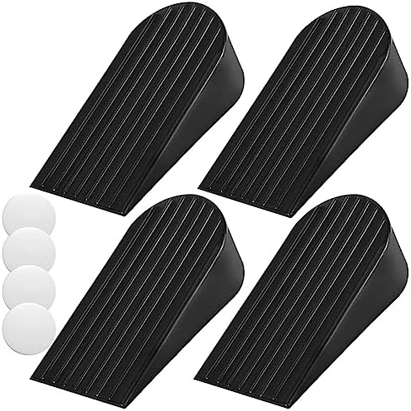 

Quiet/Shock Absorbent Door Knob Wall Protector Works On All Floor Doorstops, With Adhesive
