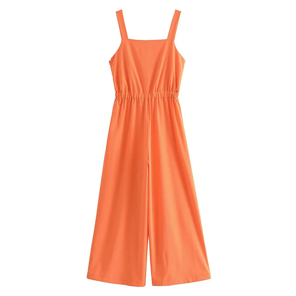 

2022 new suspender jumpsuit women's summer solid color high-end fashion backless high-waist jumpsuit