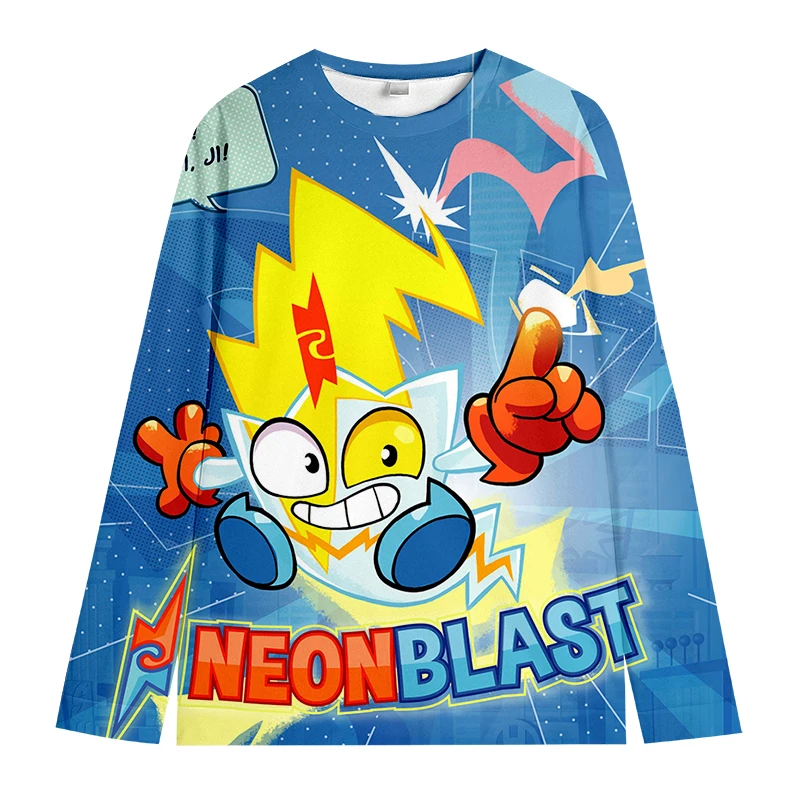 Детские толстовки с круглым вырезом SuperThings топы 3D принтом мультфильмов для