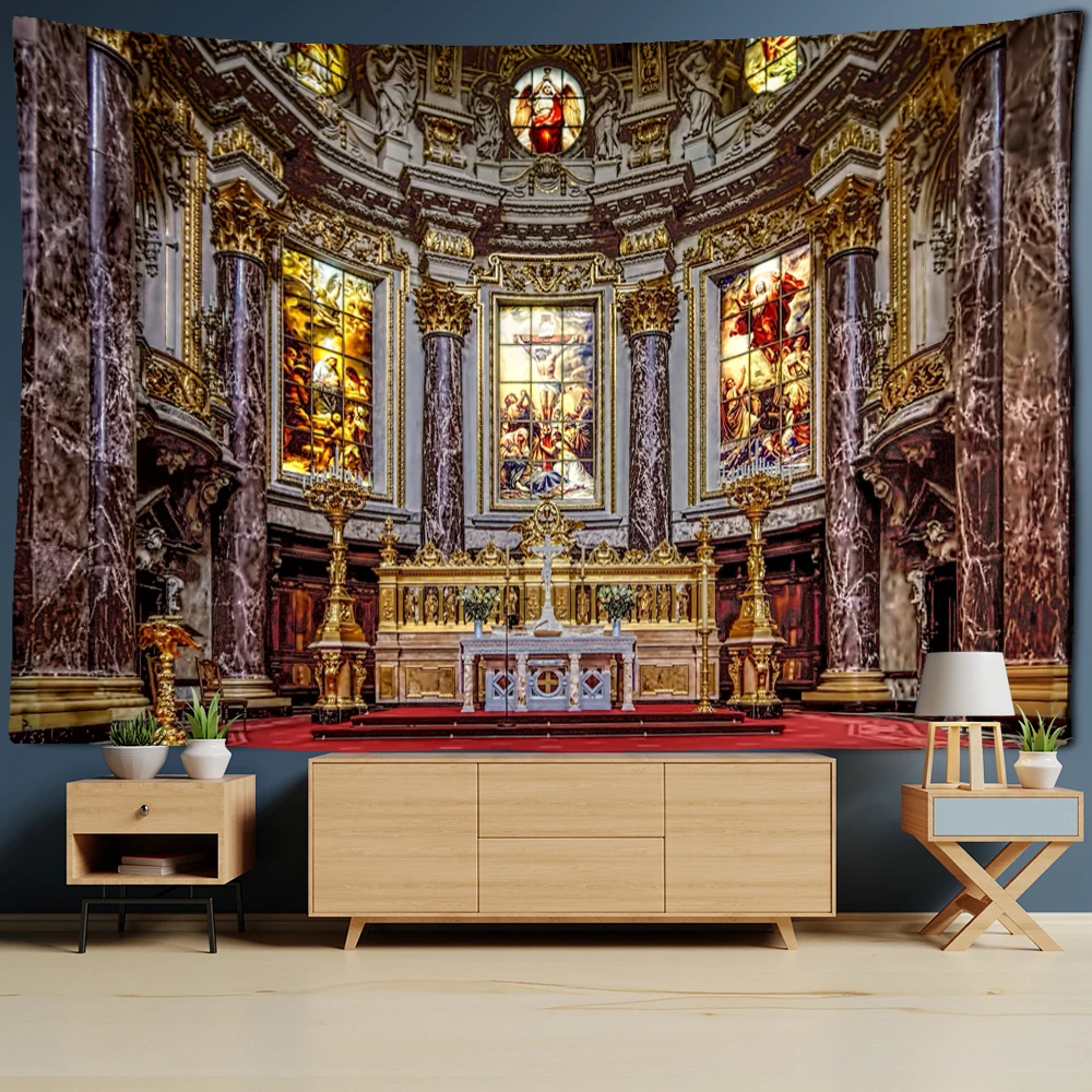 Венская Христианская Церковь Иисус Тканевая декоративная стена Искусство Фреска Христос Гобелены Украшение.